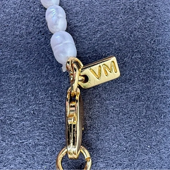 Vanessa Mooney Madison Pearl Heart Locket Necklace Gold Freshwater - Picture 8 of 9